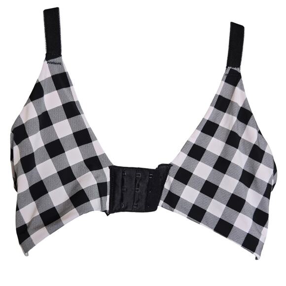 Torrid Curve Womens Push Up Bra 40C Dream Wire Free Retro Gingham Black Plunge - Picture 5 of 6